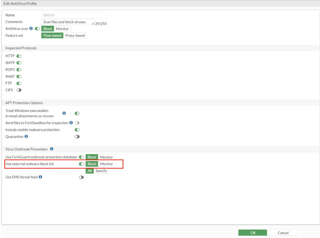 Fortigate Malware Hash Threat Feed Kullanımı